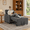 dark grey-33.8", variant on 51.2" 3-in-1 Convertible Loveseat Sleeper: Pull-Out Futon Sofa Bed with Adjustable Backrest & Side Pocket for Living Room, Office, Apartment - Dark Grey