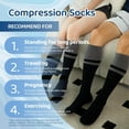 thumbnail image 2 of JIANFANG Thick Bamboo Viscose Compression Socks for Men Women (3 Pairs) 20-30 mmHg Non-Slip Knee High Support for Daily, 2 of 7