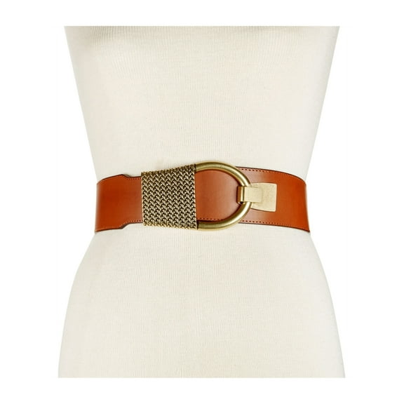 I-N-C Womens Hook-Front Wide Belt, Brown, S/M