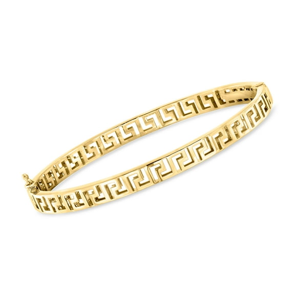 Ross-Simons 18kt Gold Over Sterling Greek Key Bangle Bracelet, Women's, Adult