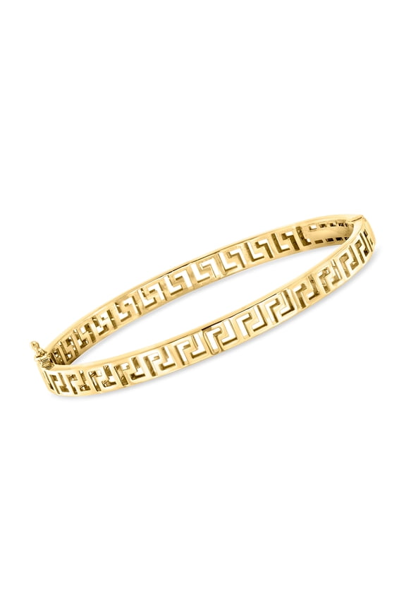 18kt Gold Over Sterling Greek Key Bangle Bracelet, Women's, Adult