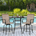 thumbnail image 4 of Alden Design Set of 2 Texteline Patio Bistro Swivel Bar Stools for Garden, Brown, 4 of 8