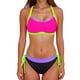thumbnail image 1 of Conjunto de Bikini de Cintura Alta para las Mujeres Bloque de Color de Control Del Estómago Correa Ancha de Apoyo Trajes de Baño de Cintura Alta de Dos Piezas para las Mujeres, 1 of 8