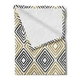 thumbnail image 2 of Modern Soft Flannel Fleece Throw Blanket, Nested Square Shaped Lines with Minimalist Simple Design Geometric Print, Cozy Plush for Indoor and Outdoor Use, 70" x 90", Black White Yellow, by Ambesonne, 2 of 5