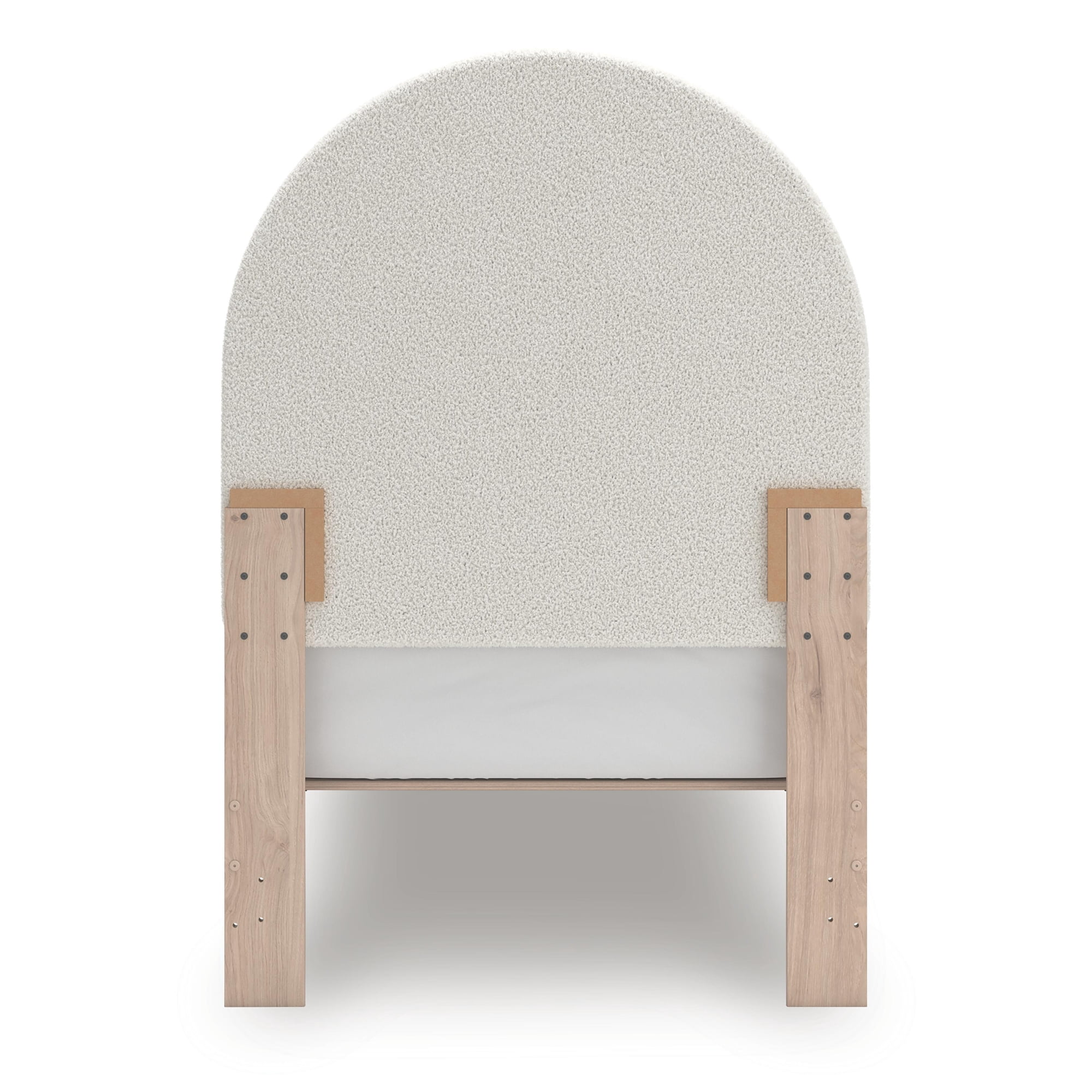 Signature Design by Ashley Birkmore Twin Upholstered Panel Headboard, White Fabric