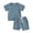 Blue, variant on Musuos Toddler Baby Summer Clothes 6 12 18 24M 3T Solid Color Short Sleeve Round Neck T-Shirt with Shorts 2Pcs Outfit