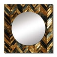 thumbnail image 2 of Designart "Noir Gold Chevron Fantasy" 0 Square Mirror Wall Decor Glam - Large Black Square Bathroom Mirror - Square Printed Wall Mirror Art, 2 of 5