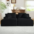 thumbnail image 2 of Muumblus Oversized Double Chaise Lounge Chair, Modern Indoor Boneless Cloud Sofa, Plush Corduroy Upholstered Modural Sectional Sleeper Couch for Living Room Apartment, Black, 2 of 9