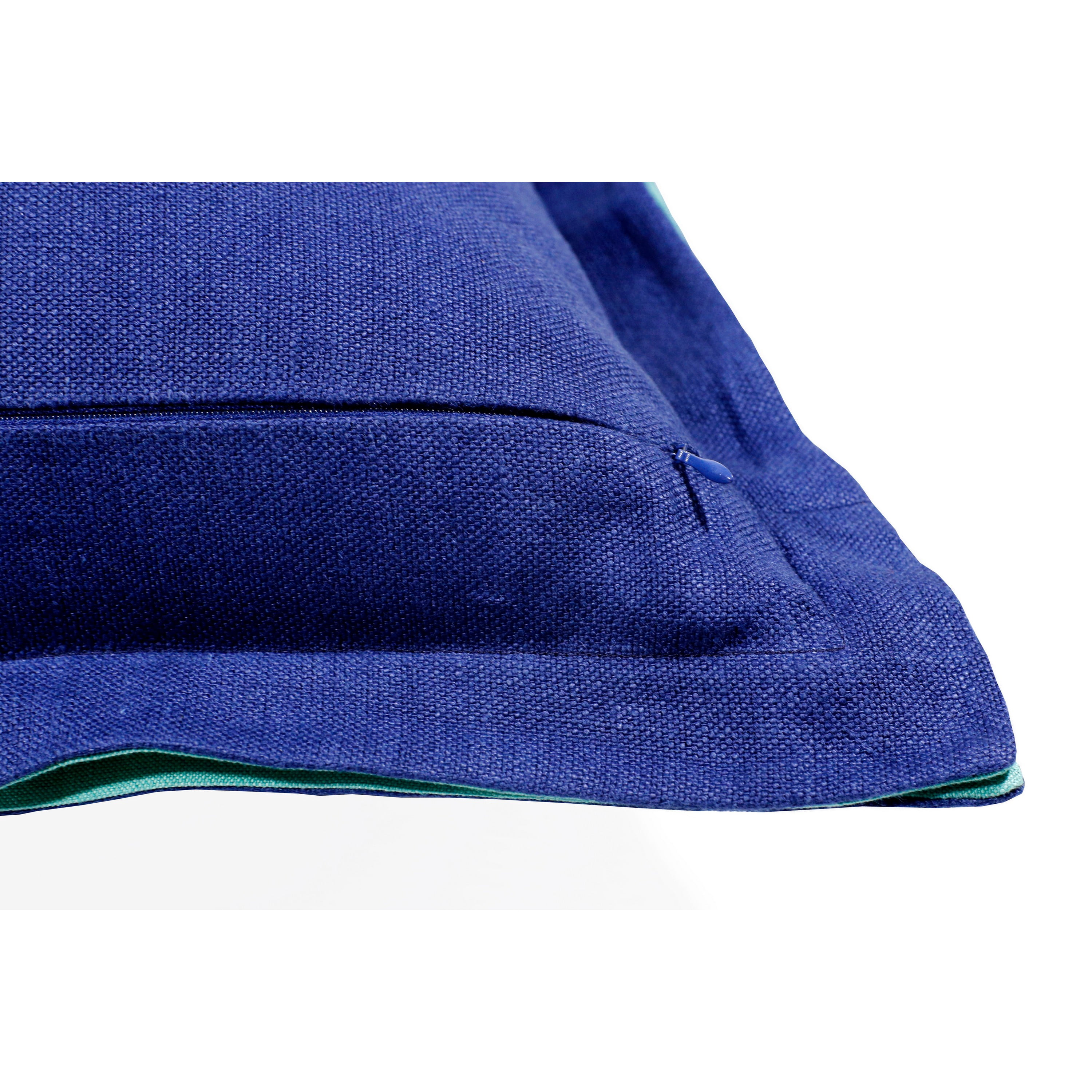 Harlow Hill Faye 20" x 20" Solid Linen Adult Decorative Feather Filled Pillow, Navy