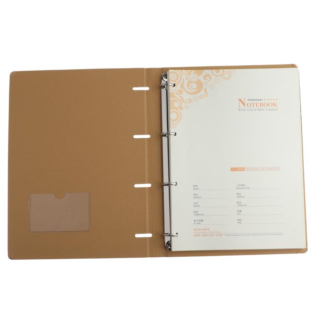 Cuaderno de escritura de A4 recargable , cuaderno de material cuero gobernado clásico Negro Macarena Cuaderno de escritura de negocios