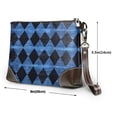 thumbnail image 2 of Leather Clutch 8 X 5. 5 In Wrist Strap And Hand Bag Easy To Carry Lightweight Waterproof And Durable Argyle Plaid Doderblue_2, 2 of 6