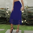 thumbnail image 6 of ClodeEU Women's High Waisted Mermaid Hem Skirt with Cutout ,Slim Fit Elegant Ankle Length Skirt Dark Blue,Womens Plus XXL, 6 of 6