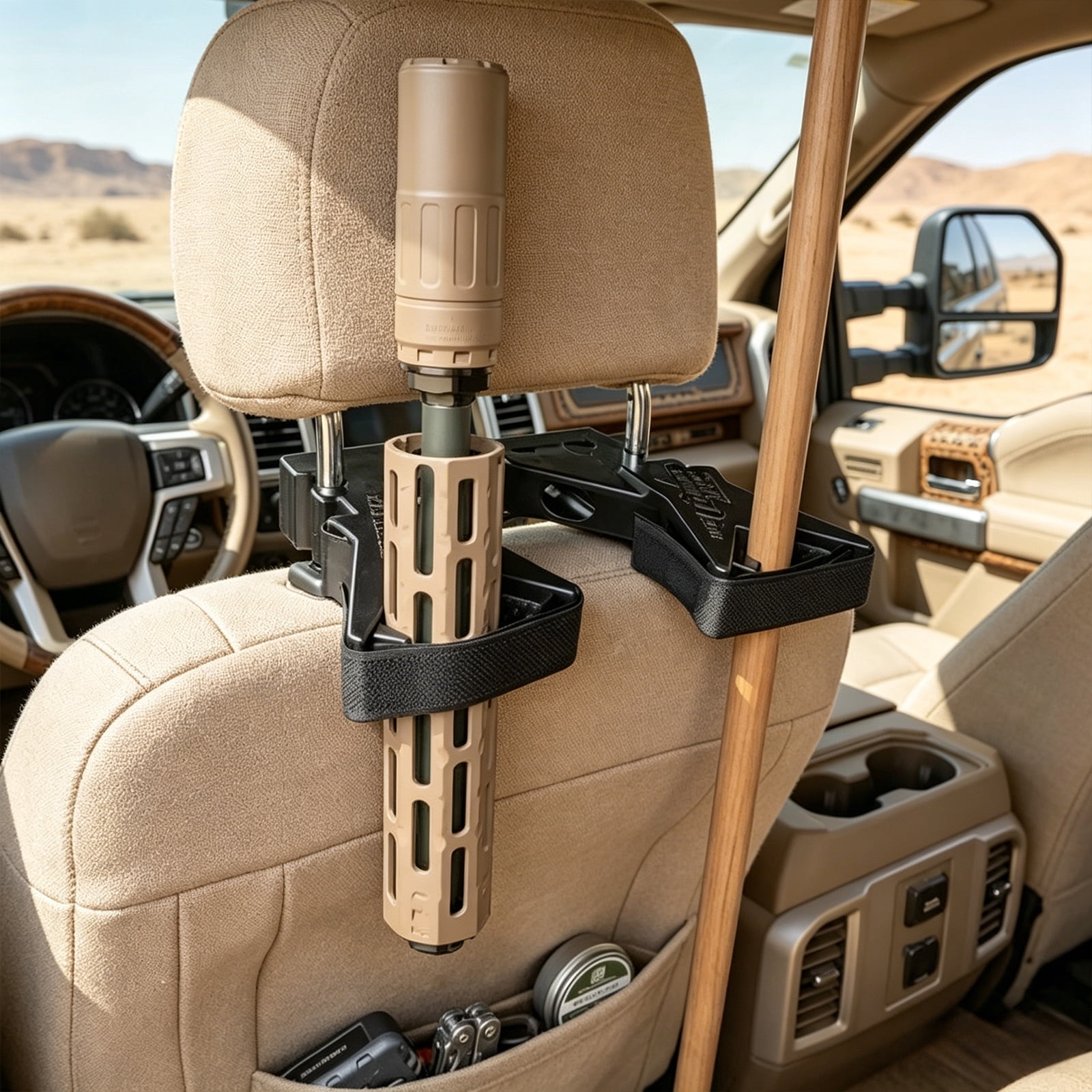 Stable Headrest Mount Gun Rack Universal Seat Back Vertical Guns Holder Adjustable Vehicle Storage