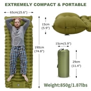 Camping Sleeping Pad, Ultralight Camping Mat with Pillow Built-in Foot Pump Inflatable Sleeping Pad for Camping Backpacking Hiking Traveling Tent