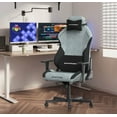 thumbnail image 6 of DXRacer Drifting Gaming Chair - Fabric Ergonomic Office Chair with Lumbar Pillow & Adjustable Headrest - PC Computer Racing Gamer Gaming Chair Recliner For Adults Teens, Cyan Black, Regular L, 6 of 13