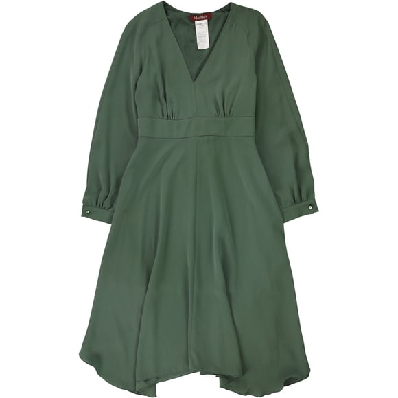 MaxMara Vestido de línea A sólido para mujer, verde, 10