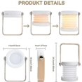 thumbnail image 2 of Lámpara de cabecera táctil LED regulable Lámpara de escritorio vintage con mango de madera 3 niveles de brillo Lámpara de mesa portátil plegable con función táctil para dormitorio, 2 of 5