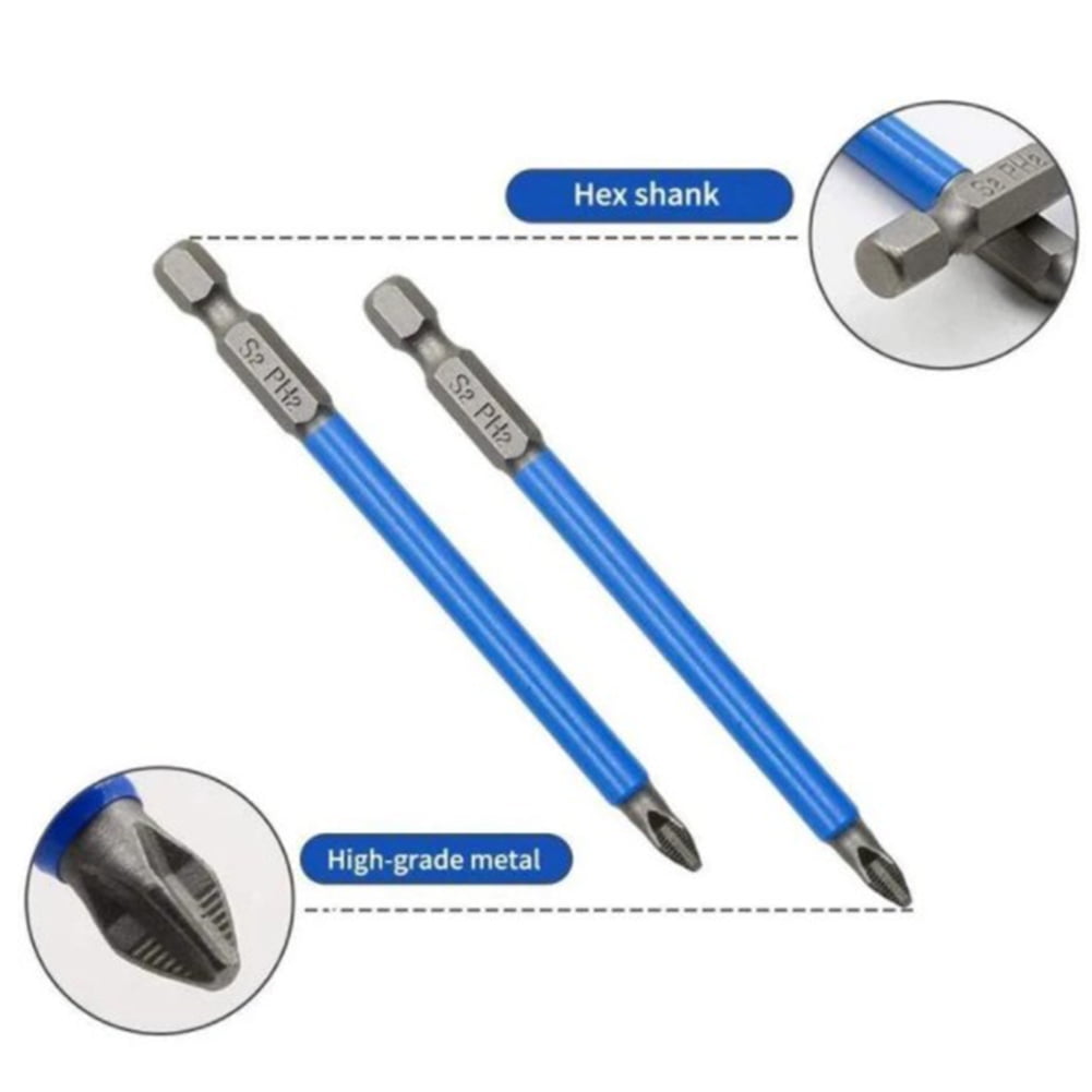 Magnetic Anti-Slip Drill Bit Magnetic PH2 Bits Set Hand Tools 7Pcs Anti Slip Electric Hex Shank Screwdriver Drill Bit