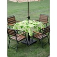 thumbnail image 3 of Outdoor Tablecloth with Umbrella Hole and Zipper, St. Patrick's Day Square Table Cloth 54x54 Inch Waterproof Tablecloth, Watercolor Shamrock Polka Dots Light Green Picnic Table Cover for Patio, 3 of 7