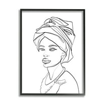 Stupell Industries Woman Wearing Classic African Headwrap Fluid Line Abstraction , 11 x 14, Designed by Ros Ruseva