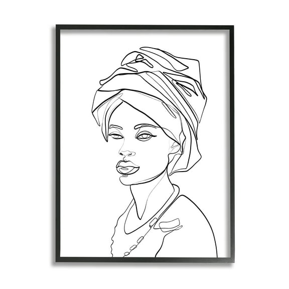 Stupell Industries Woman Wearing Classic African Headwrap Fluid Line Abstraction , 11 x 14, Designed by Ros Ruseva