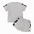 thumbnail image 3 of NOLDARES Toddler Girl Summer Outfits girls Clothes Kids Cute Cow Print Shorts Set 2 Piece Clothing Sets(A1-Grey,18-24 Months), 3 of 9