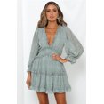 thumbnail image 3 of Vestido corto de gasa con escote en V profundo y espalda descubierta sexy de TEELYNN para mujer, estilo bohemio, vintage, con volantes, para playa, 2021, con estampado floral, 3 of 5