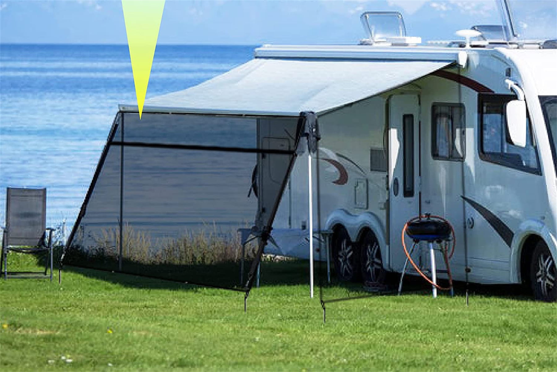 RV Awning Shade Screen 8x15.3’ Front RV Awning Screen + Awning Strap