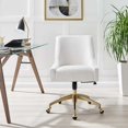 thumbnail image 2 of Computer Work Desk Chair, White, Velvet, Modern Contemporary, Home Business Office Furniture, 2 of 7