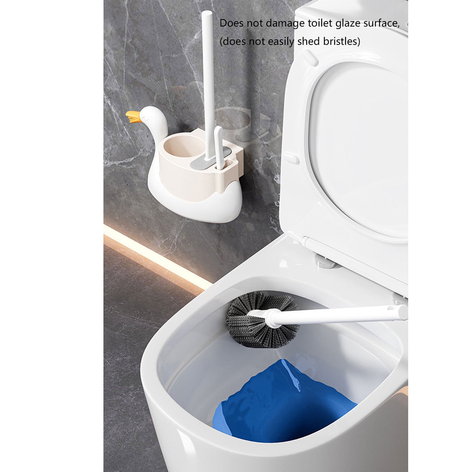 Creative Bathroom Toilet Cleaning Brush with Wall Mountable Base Space Saving Toilet Bowl Brush Cleaner Easy to Use