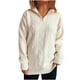 thumbnail image 2 of Ailaofu Women's Sweaters 2025 Fall Winter Quarter Zip Casual Ribbed Cable Knit Pullover, 2 of 5