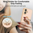 thumbnail image 6 of Case for iPhone 16, Phone Case with 360° Rotatable Finger Ring Holder Kickstand Magnetic Car Mount Supported Shiny Plating Gold Edge Slim Soft Silicone Protective Cover - Light Pink, 6 of 17