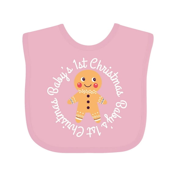 Inktastic Baby 1st Christmas Gingerbread Man Boys or Girls Baby Bib