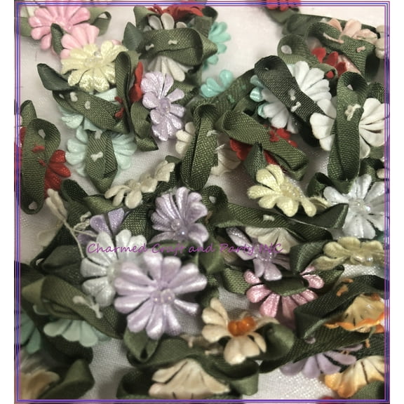 Charmed Polyester Daisy Flower 5/8" Applique Sewing Bow Craft Mix Color; 100 Pieces; 1256A