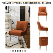 SEYNAR Modern Glam Velvet Dining Chair,Kitchen Side Armchairs or Vanity Chair with Rear Handle Set of 6