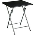 eHemco Extra Large Metal Folding TV Tray Table for Eating, Black Top