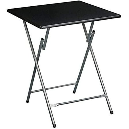 eHemco Extra Large Metal Folding TV Tray Table for Eating, Black Top