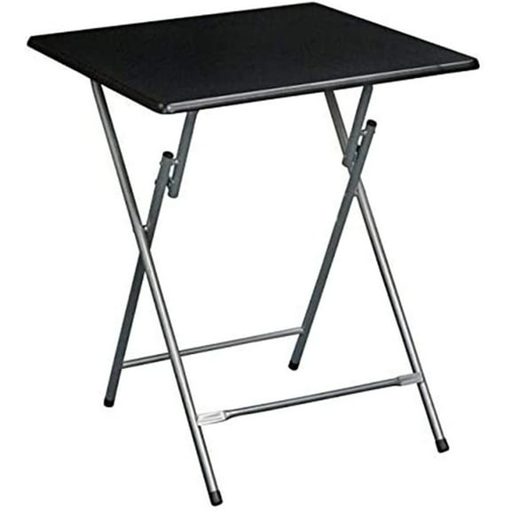 eHemco Extra Large Metal Folding TV Tray Table for Eating, Black Top