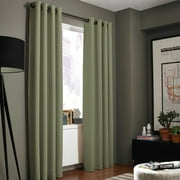 SAMIMPORT-2011 (#32) Hotel Quality Silver Grommet Top, Faux Silk 1 Panel Sage Green Solid Thermal Foam Lined Blackout Heavy Thick Window Curtain Drapes Grommets 63" Length