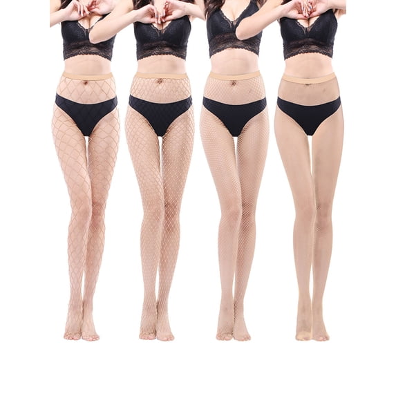 Grianlook Women Pantyhose See Through Mesh Sexy Fishnets Stockings Chic Charming High Waist High Thigh Stockings