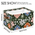 thumbnail image 4 of Yayeee 2 Pack Canvas Storage Basket with Handles for Shelves Fabric Bins Closet Organizer, Blue Geometric Flowers, 4 of 8