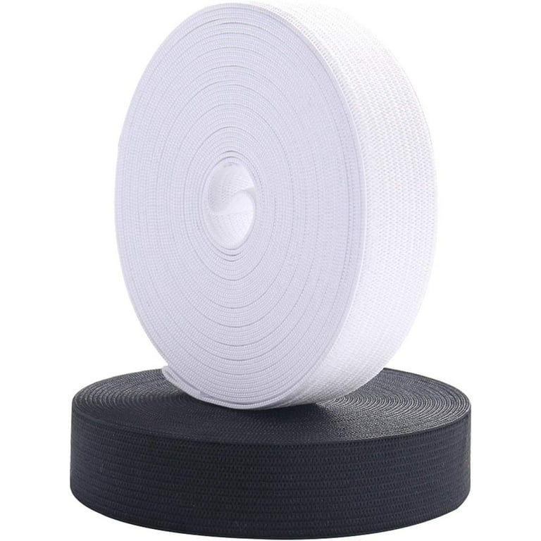 White Ribbed Elastic Band 3/4 Width Durable Stretch Material by