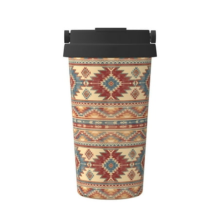 

KLL Traditional Tribal Aztec Pattern Stainless Steel Vacuum Insulated Tumbler - Carry Insulated Coffee Mug - Reusable Insulated Cold Brew Iced Coffee Cup Thermos
