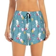 thumbnail image 3 of Uemuo Rabbit And Balloon Pattern Women's Athletic Shorts High Waisted Running Shorts with Liner Pockets Gym Elastic Workout Shorts-Small, 3 of 9