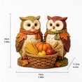 thumbnail image 2 of Wooden Owl Fall Decor with Harvest Basket and Pumpkins, 1 Piece, Multicolor Rustic Design for Home Table and Mantel, Decoration, 2 of 3