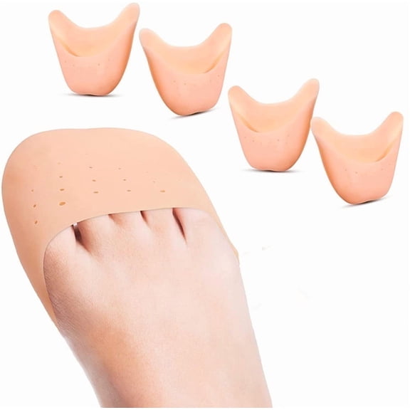 Triani 2 Pairs Silicone Toe Protectors for Women Toe Pain Relief, Ball of Foot Cushion Toe Caps, Ballet Toe Pads for Pointe Forefoot Cover Toe Pouches for Women Shoes Filler Inserts
