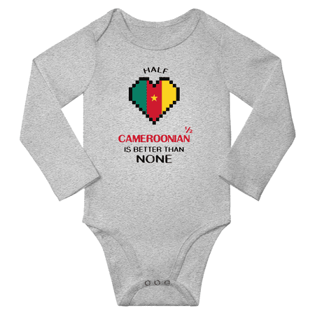 

1/2 Half Cameroonian is Better Than None Cute Baby Long Slevve Bodysuits Unisex Gifts (Gray 6-12 Months)