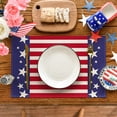 thumbnail image 2 of Sm:)e Striped American Star Flag 4th of July Placemats Set of 4 Patriotic Table Mat 12 x 18 Inch, 2 of 7