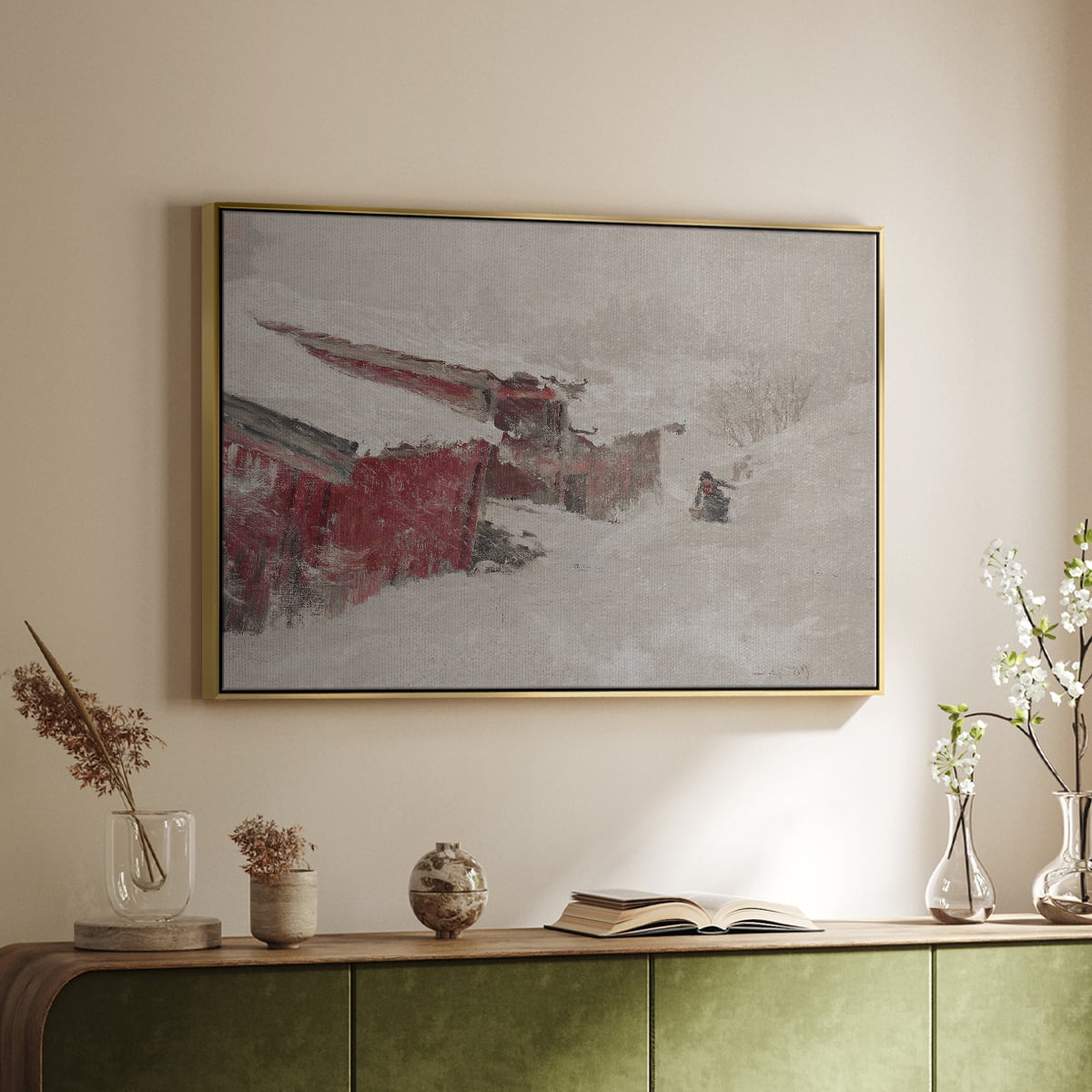 Vintage Botanical Print-XCI By Wexford Home Framed in Gold Wood Gallery Wrapped Canvas 17 in. x 25 in.