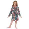 thumbnail image 6 of FORMRS Niños Bathrobe Unisex Hooded Robe Soft Plush Pajamas Sleepwear, Size 10-12T, Christmas Themed Leaves, 6 of 7